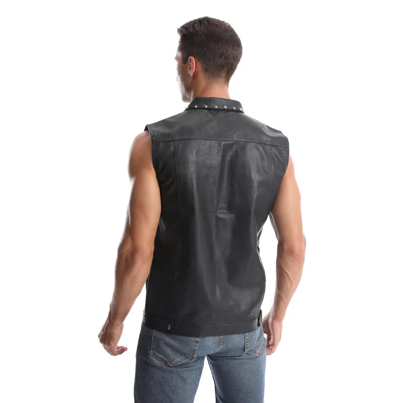 Punk Style Leather Vest