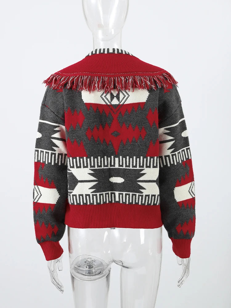 Patchwork Jacquard Cardigan