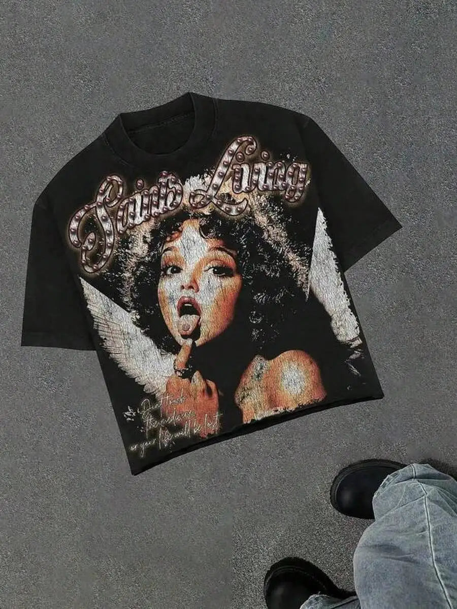 Men's Oversized Retro Graphic T-Shirt