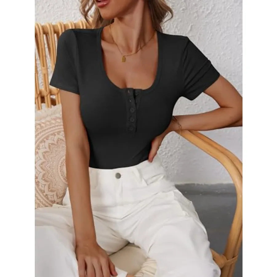 Women's Henley Button T-Shirt