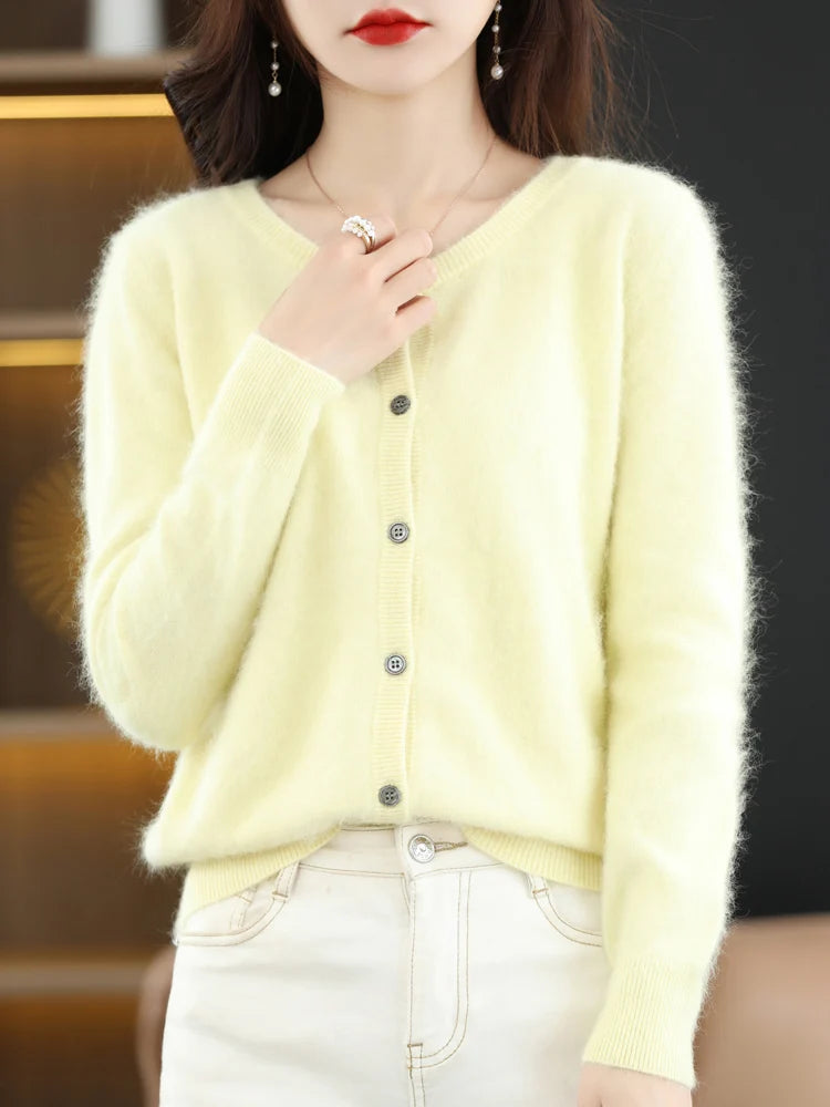 Mink Cashmere Knit Cardigan