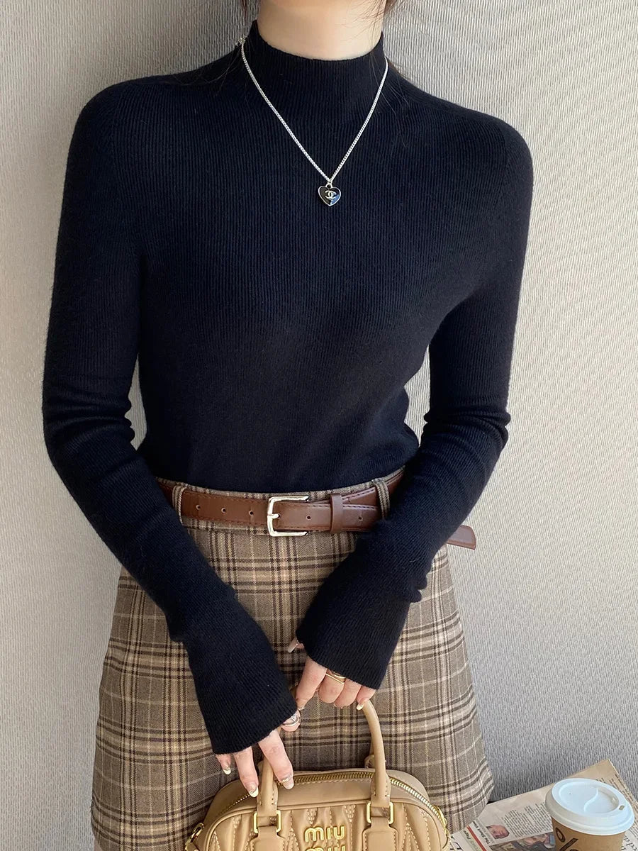 Mock Neck Knit Sweater