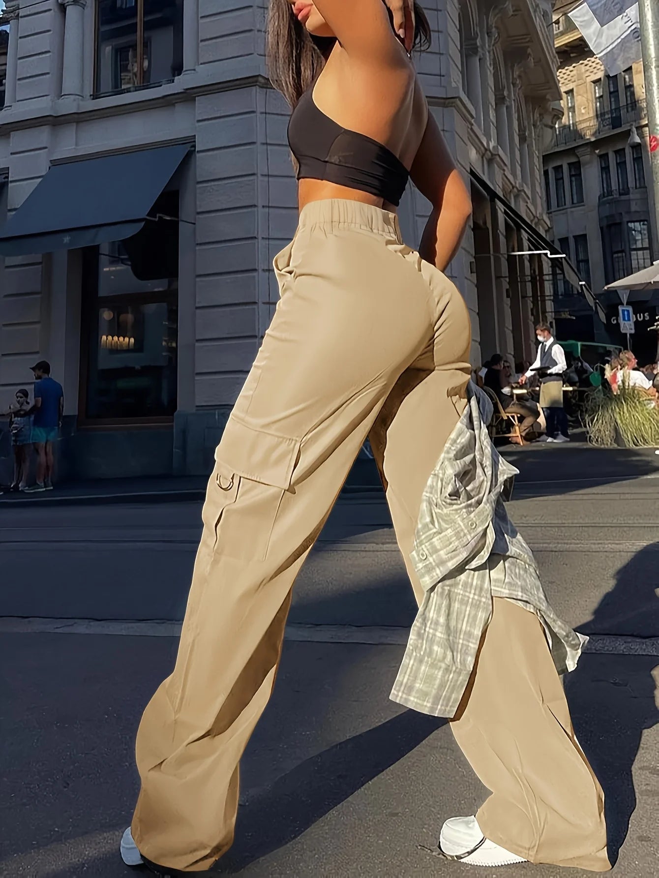 Wide-Leg Cargo Pants
