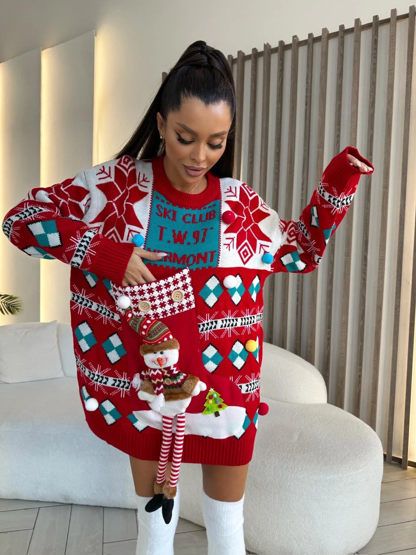 Red Knitted Christmas Sweater