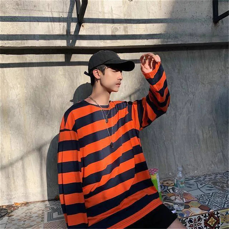 Korean Hip Hop Stripe T-Shirt