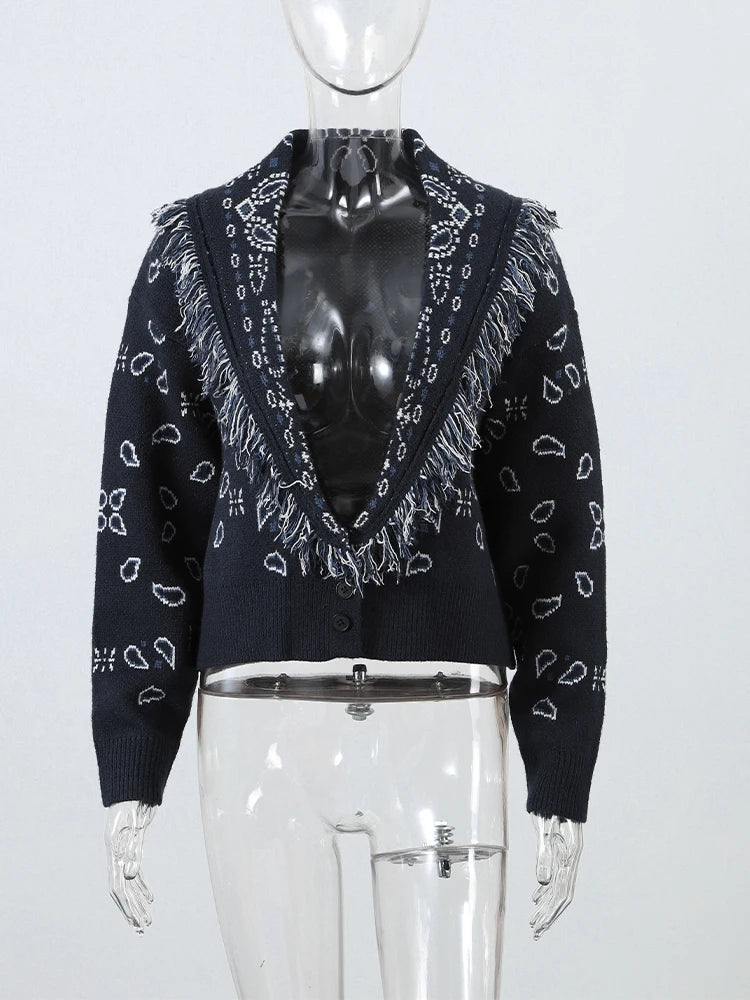 Patchwork Jacquard Cardigan