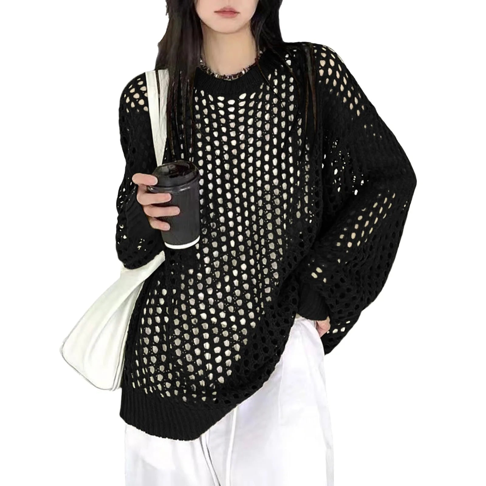 Hollow Mesh Pullover