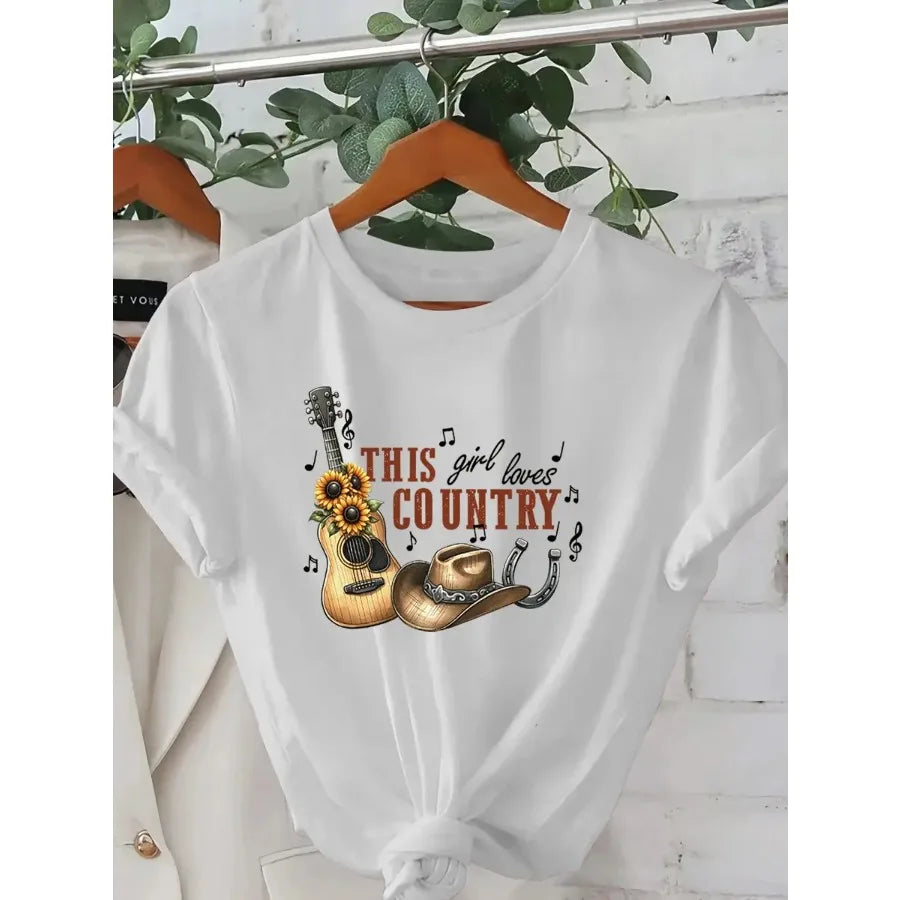 Women This Girl Loves Country Graphic T Shirt