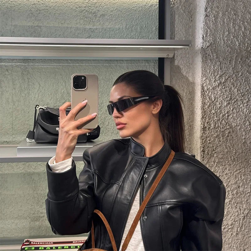 Slim Faux Leather Jacket