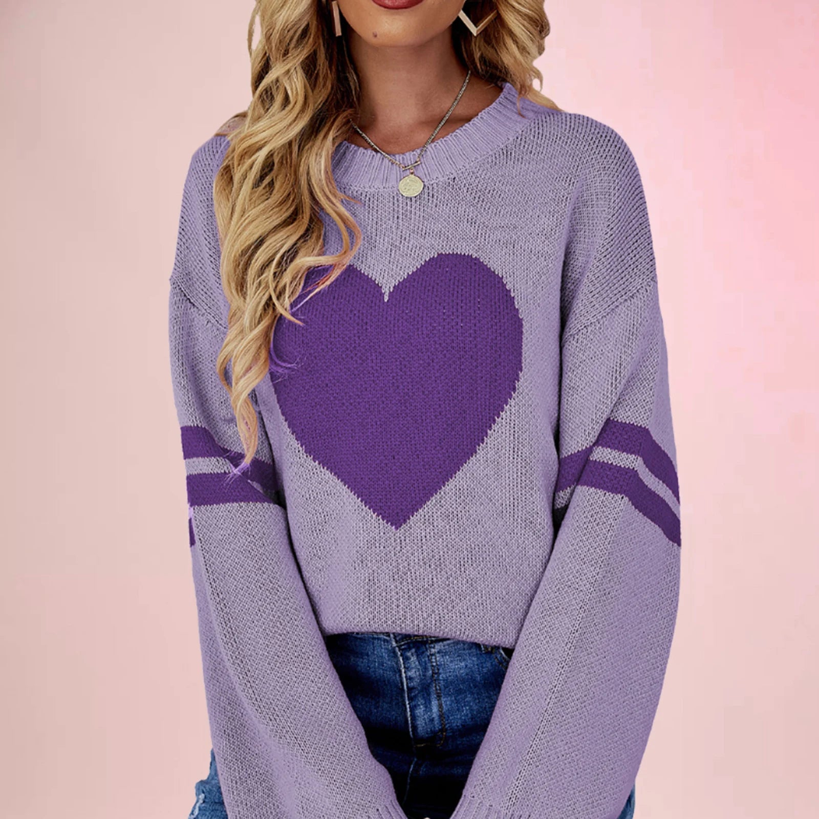 Contrast Color Knit Sweater