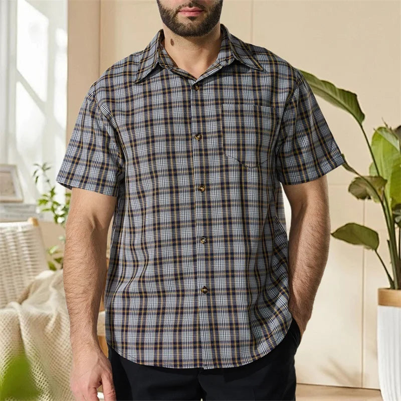 Men's Plaid Button Shirt