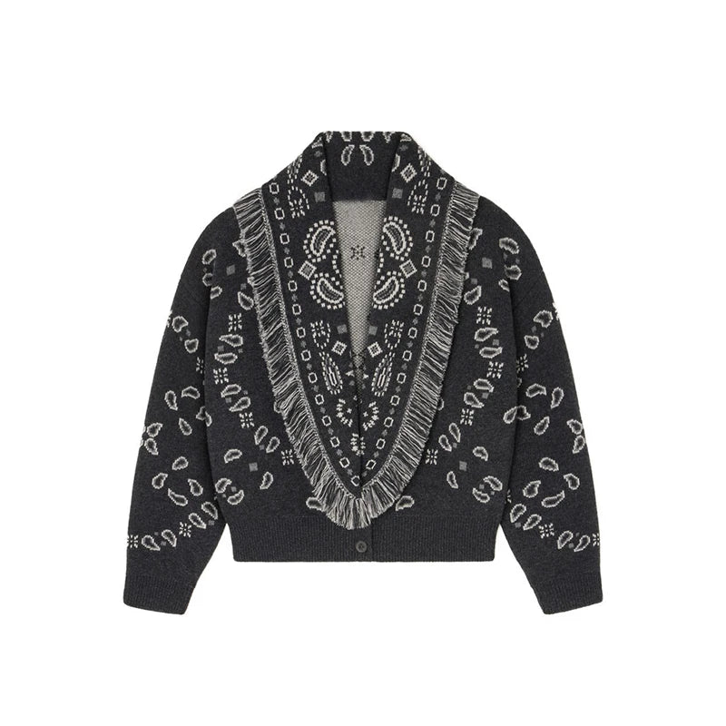 Patchwork Jacquard Cardigan