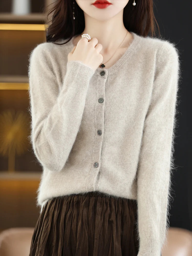 Mink Cashmere Knit Cardigan