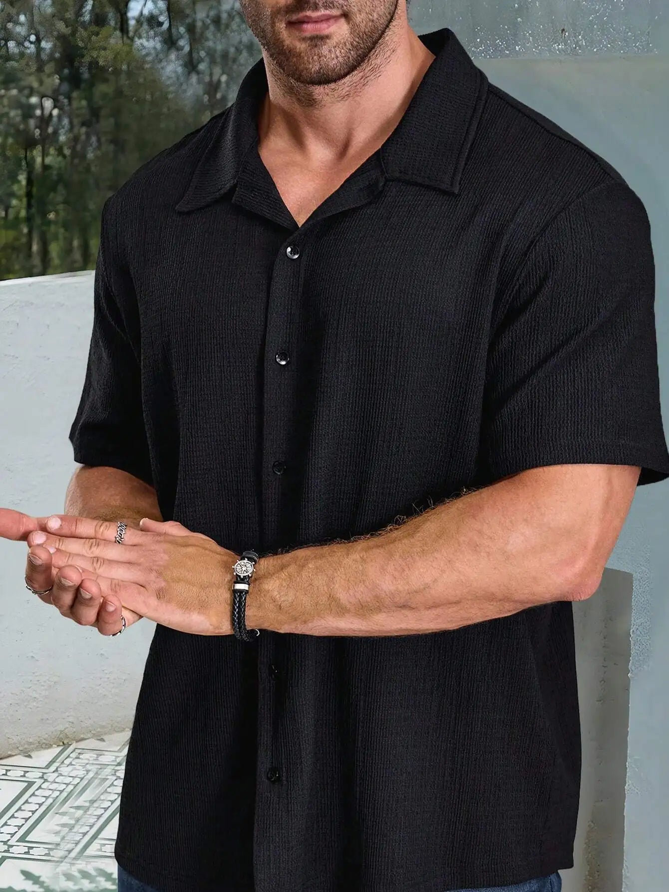 Men's Plus Size Casual Button Up Shirt