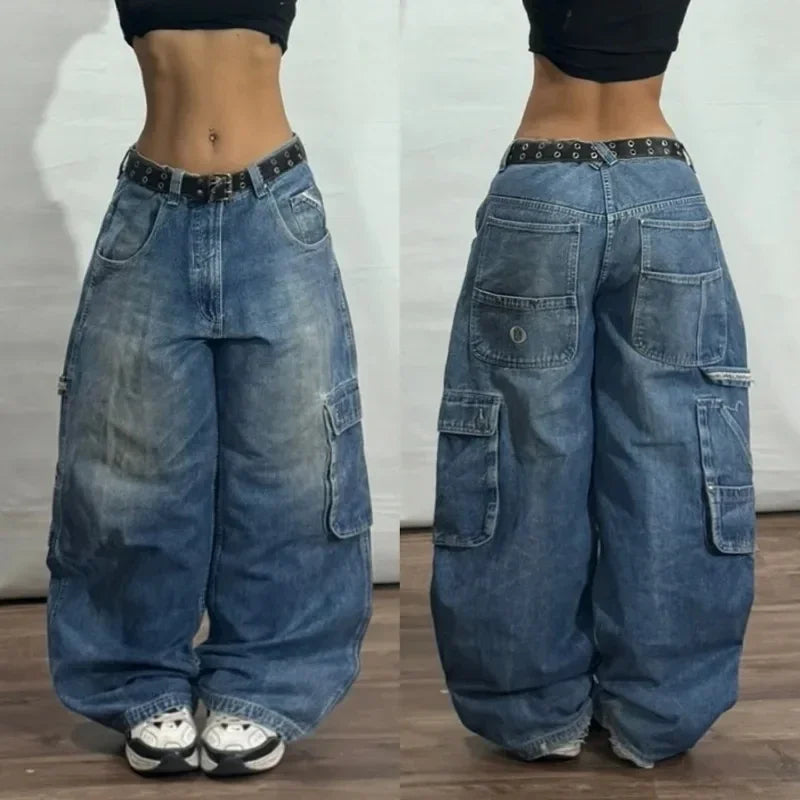 Y2K Embroidered Baggy Jeans