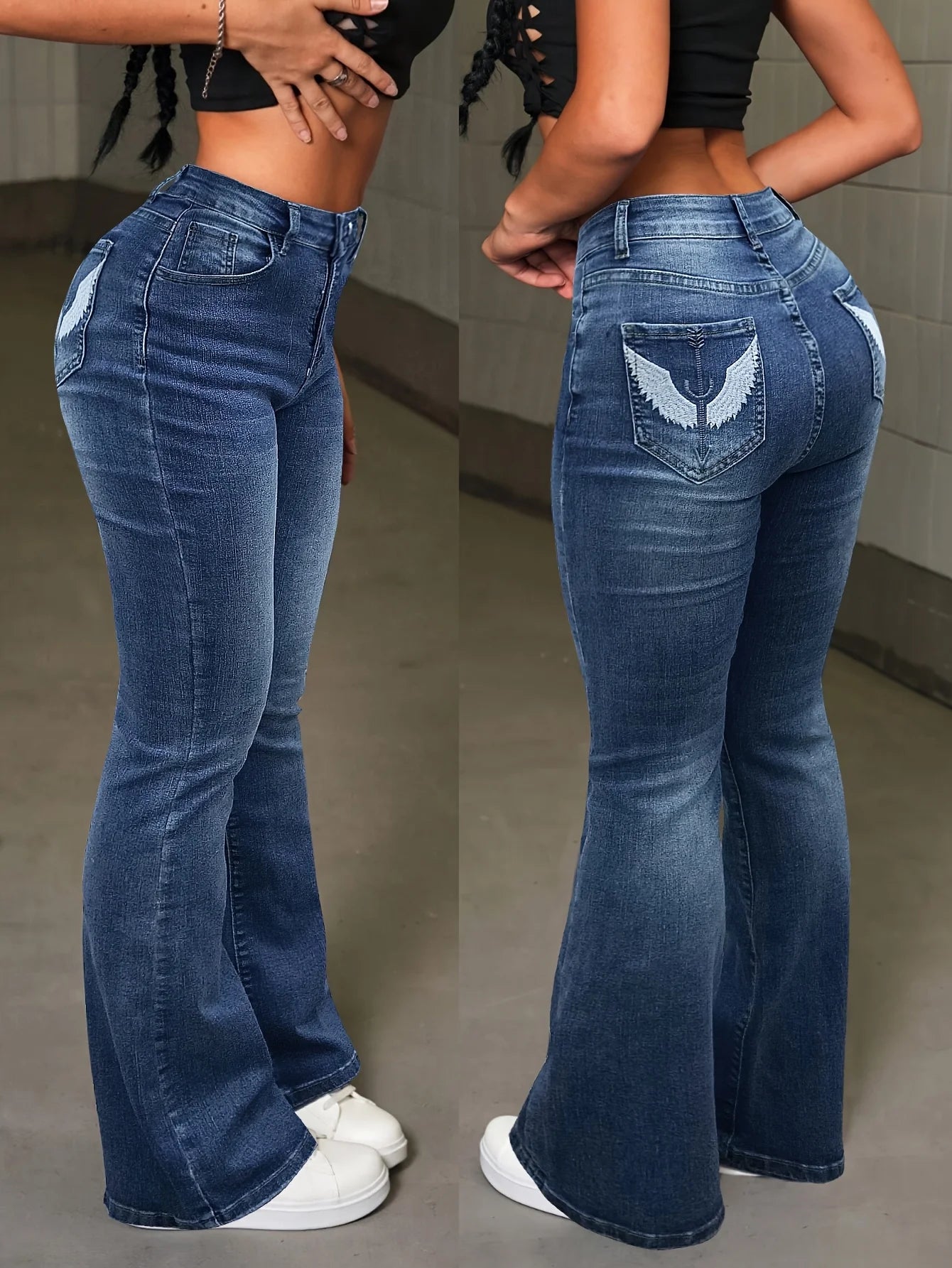 High-Waist Flared Jeans