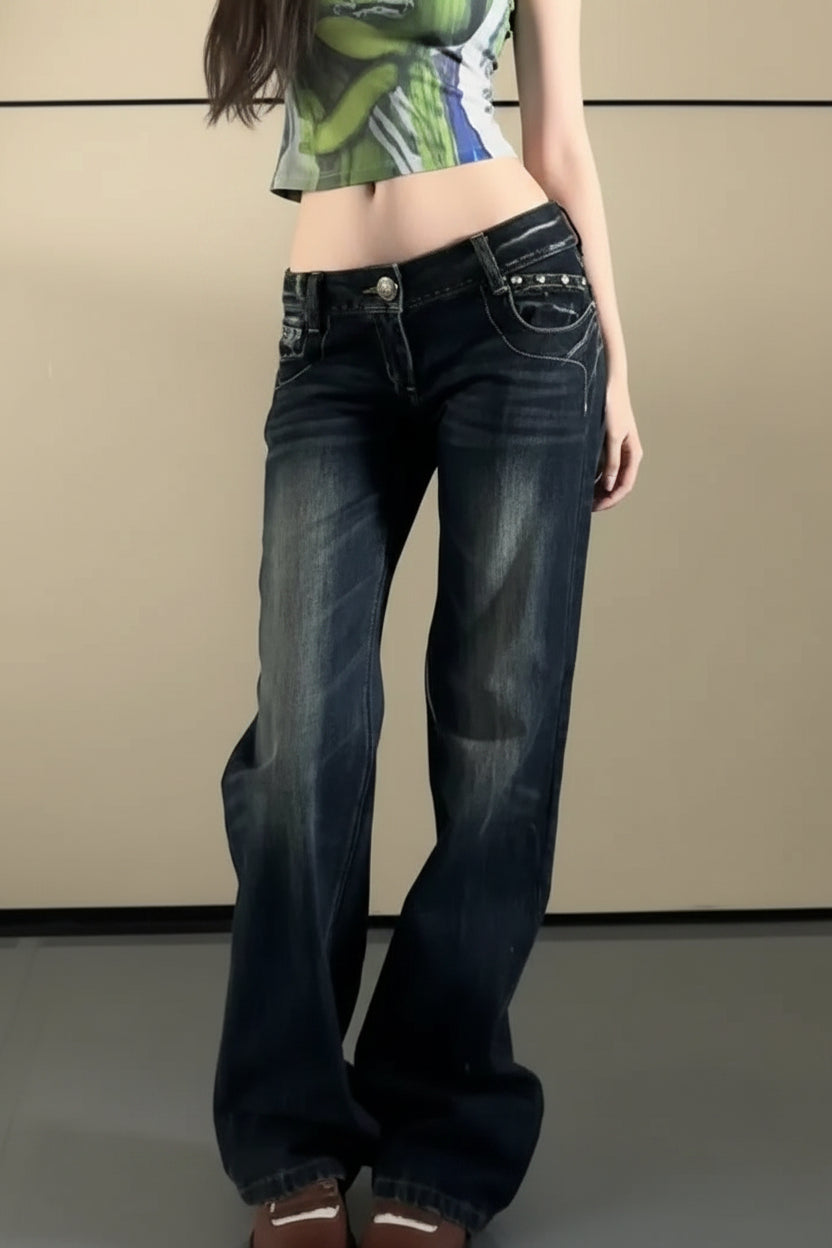 Women's Embroidered Flared Jeans