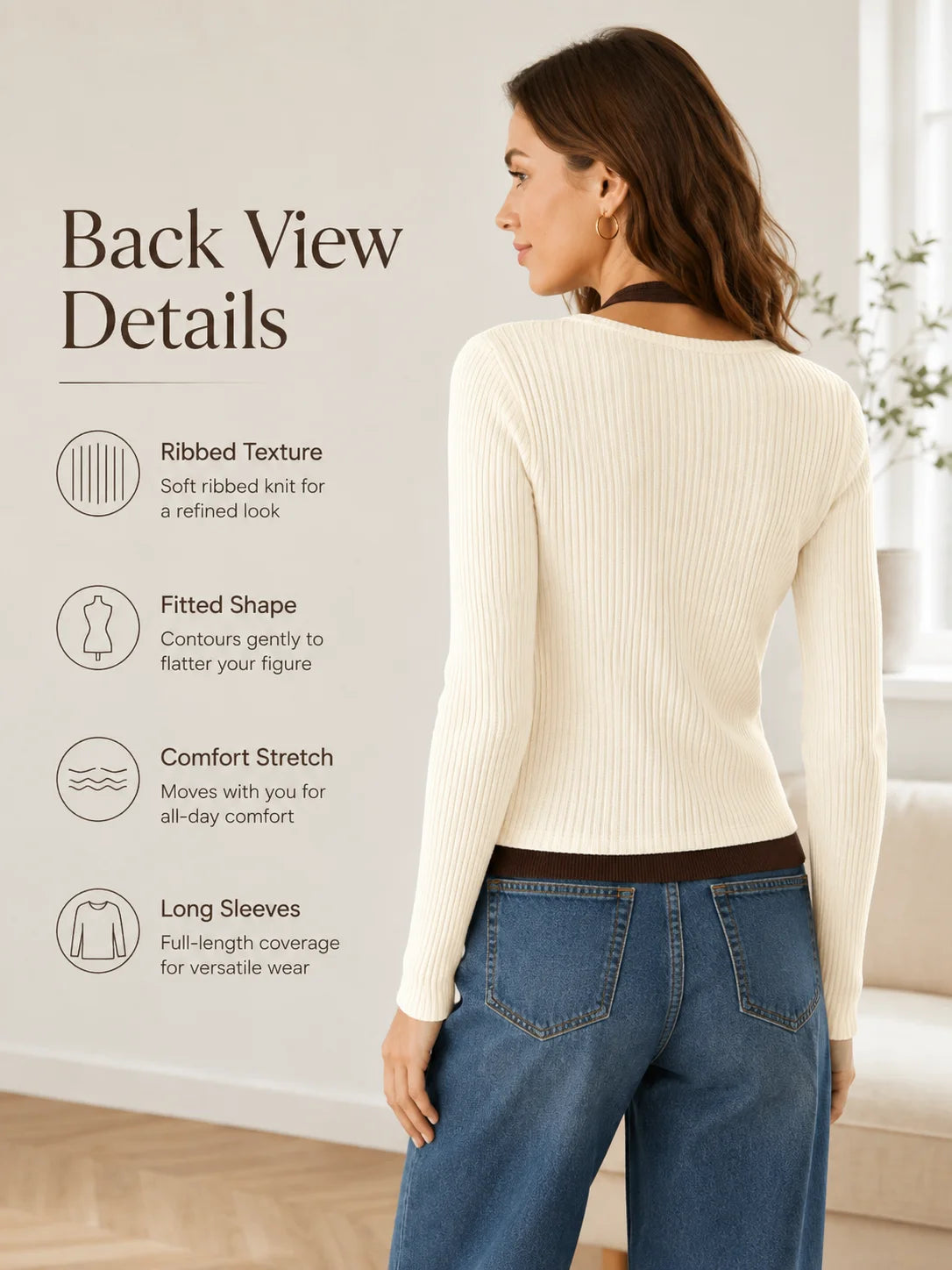 Women’s 2-in-1 Ribbed Knit Slim Fit Top