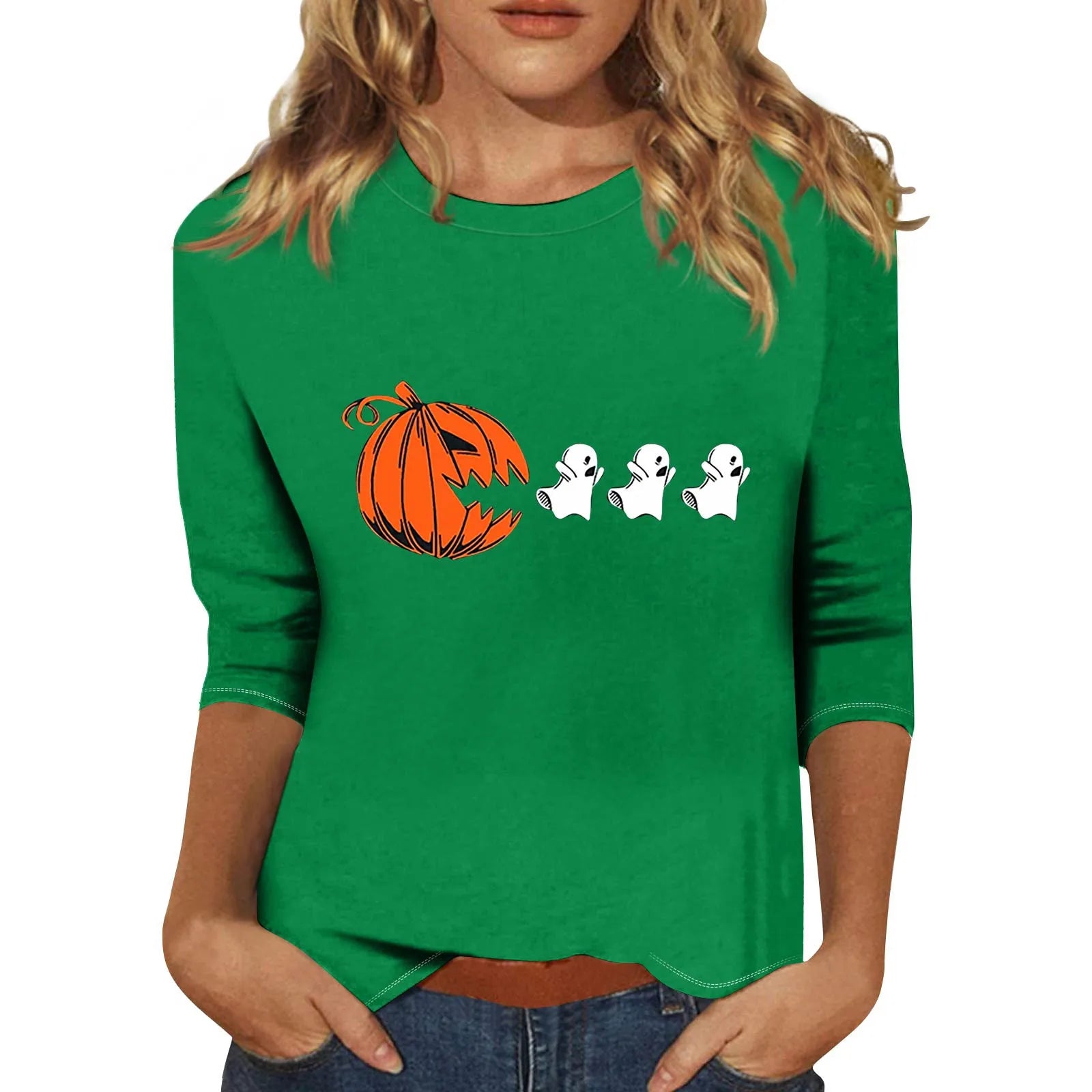 Three-Quarter Sleeve Halloween T-Shirt