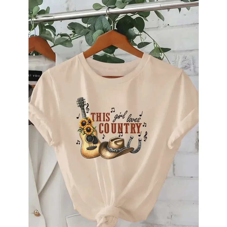 Women This Girl Loves Country Graphic T Shirt