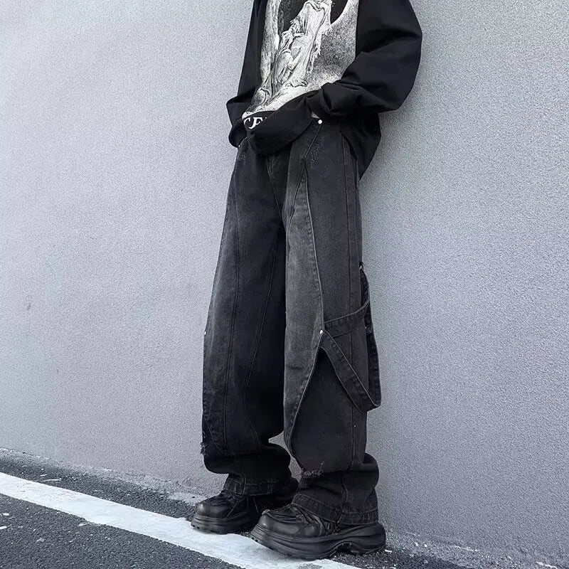 Star Patchwork Baggy Jeans