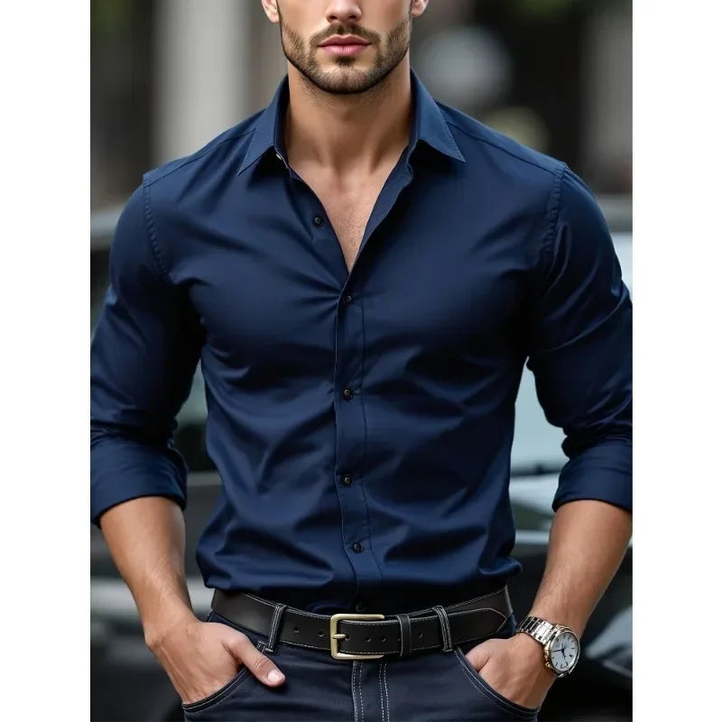 Smart Casual Elastic Shirt