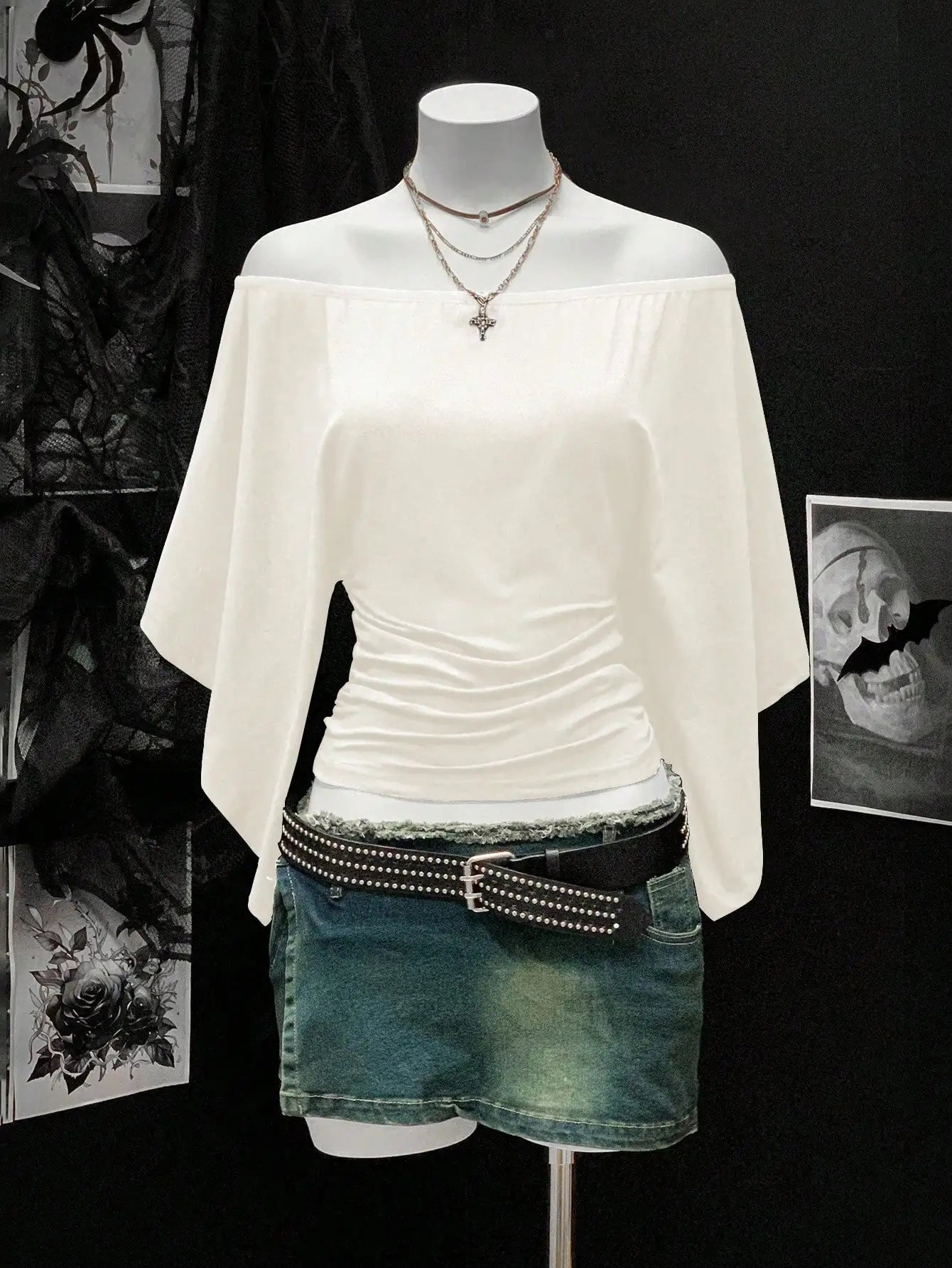 Women's Ruched Off Shoulder Top