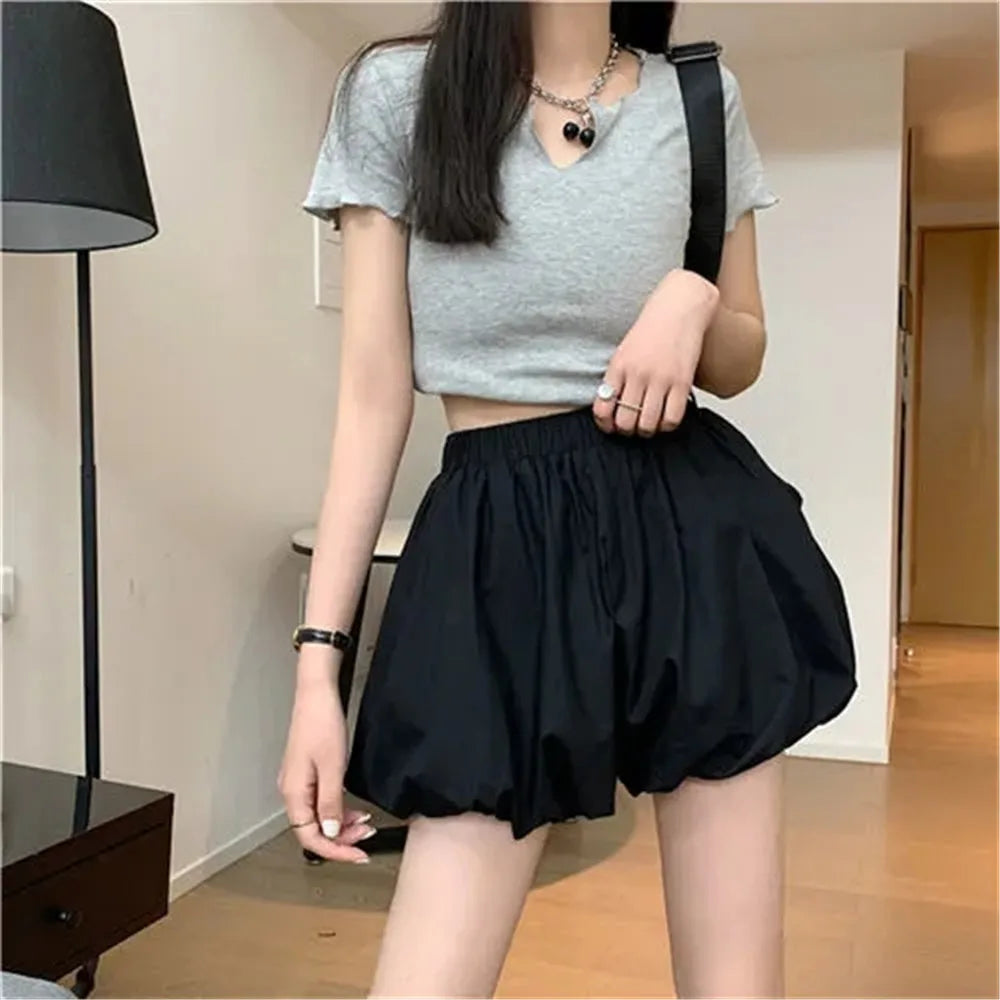 Y2K High-Waist Lantern Shorts