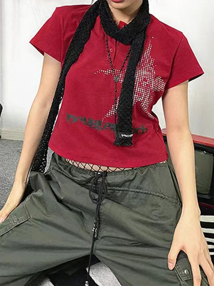 Harajuku Star Print Top