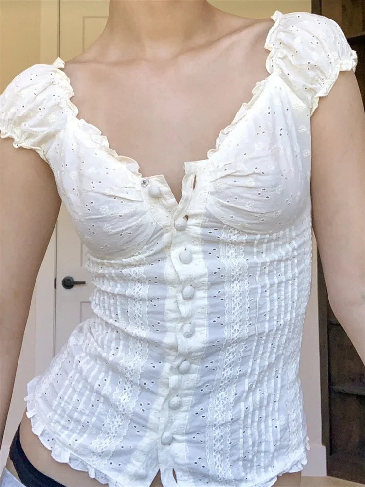 Square Neck Summer Blouse