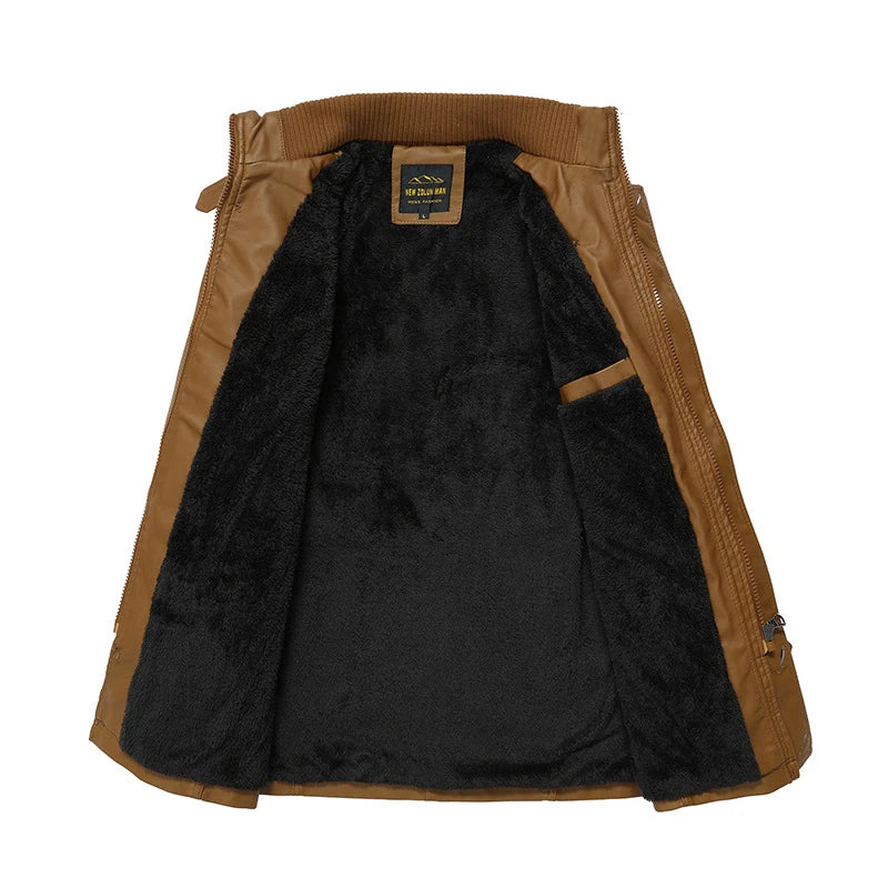 Men’s Fleece Leather Jacket