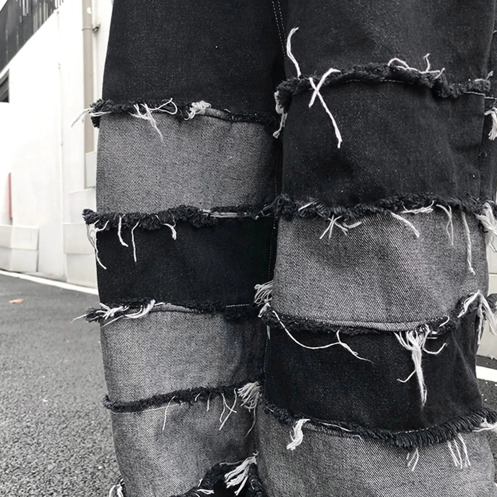 Splice Wide Leg Jeans