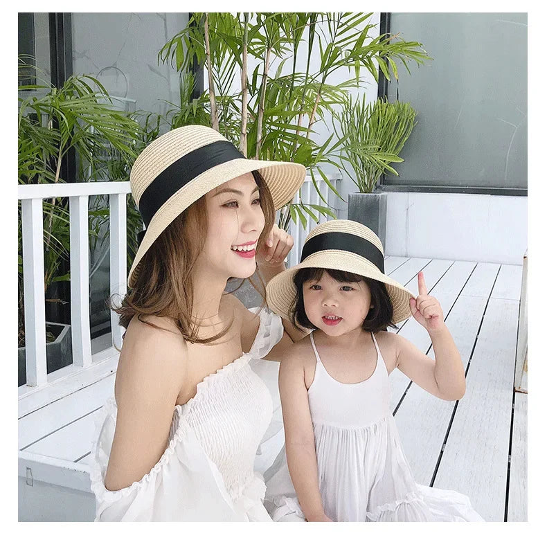 Mother & Kids Straw Sun Hat Set