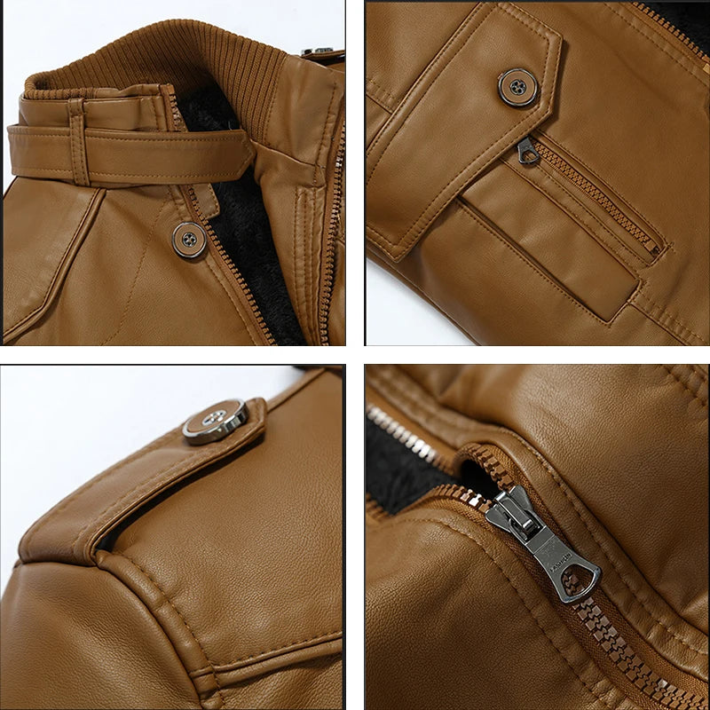 Men’s Fleece Leather Jacket