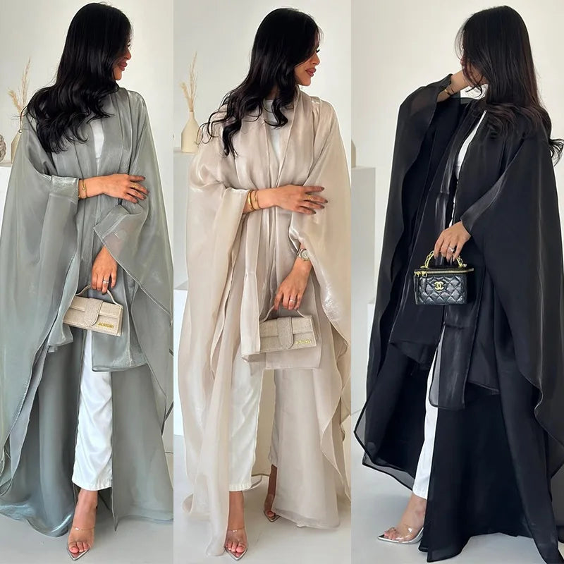 Women Silky Abaya with Scarf