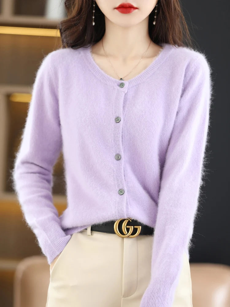 Mink Cashmere Knit Cardigan