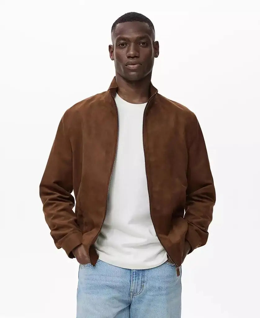 Suede Leather-Effect Jacket