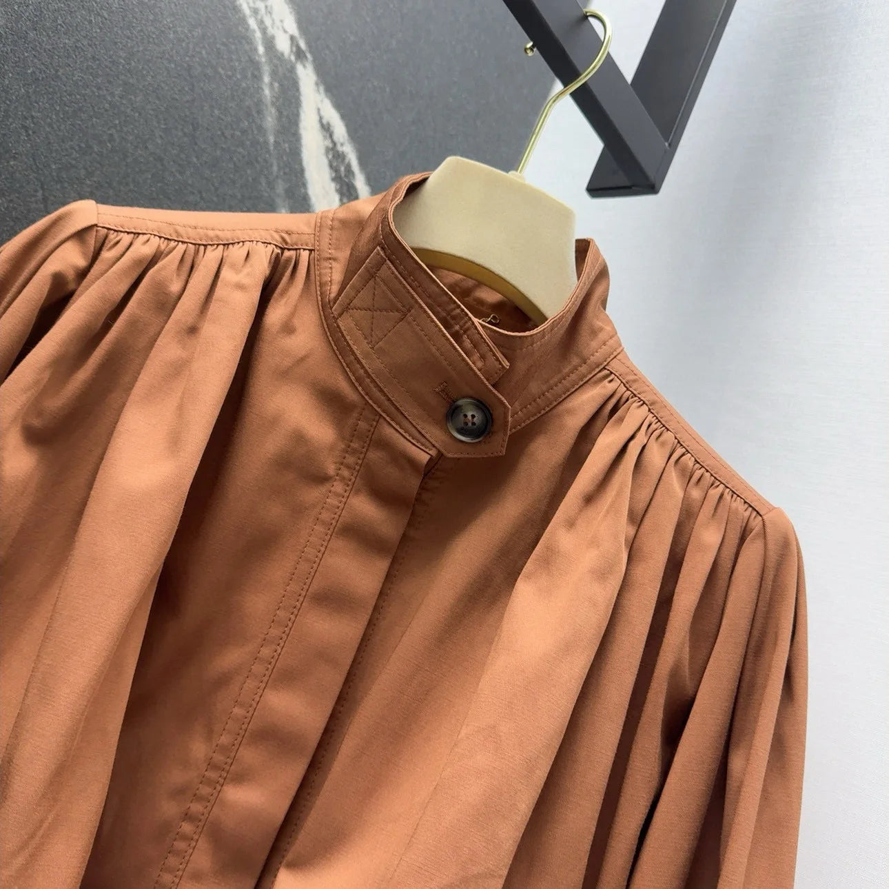 Pleated Lantern Sleeve Jacket