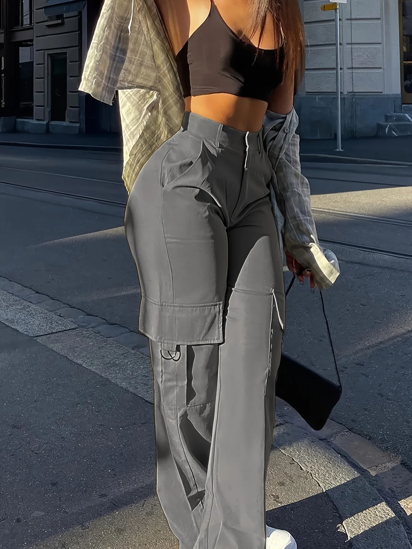 Wide-Leg Cargo Pants