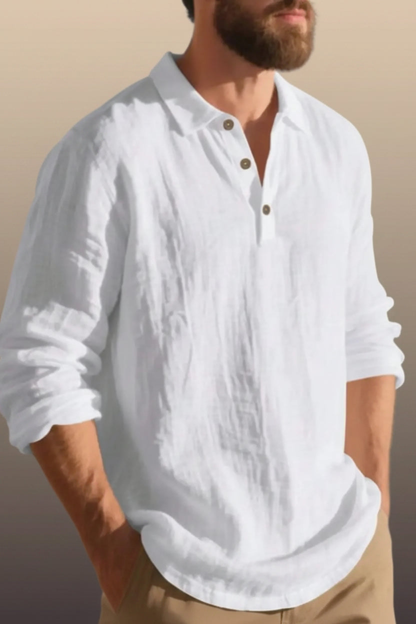 Men Linen Long Sleeve Shirt