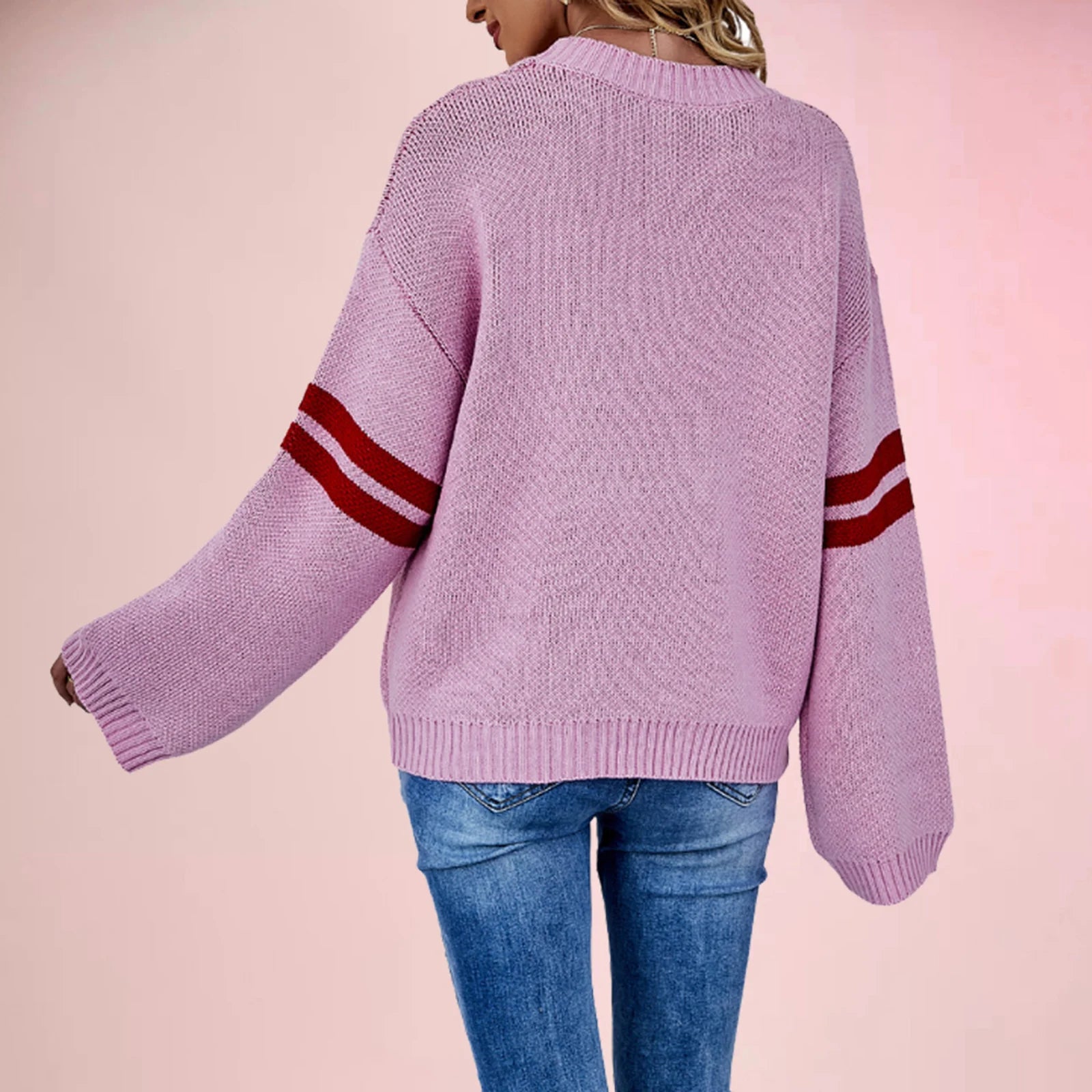 Contrast Color Knit Sweater