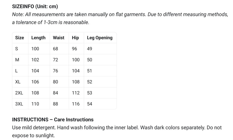 Size guide for Men's Graffiti Distressed Jeans