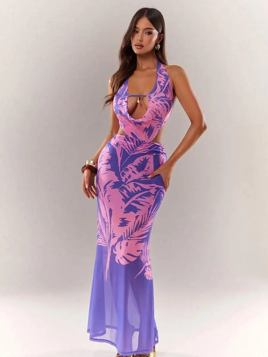 Women's Backless Mermaid Maxi Dress
