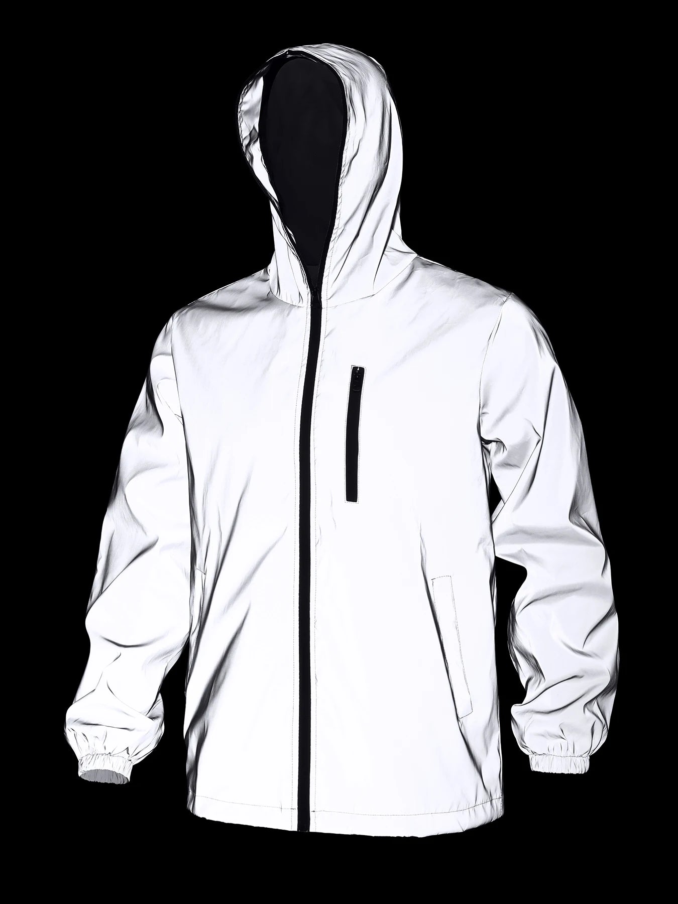 Reflective Hooded Windbreaker Jacket