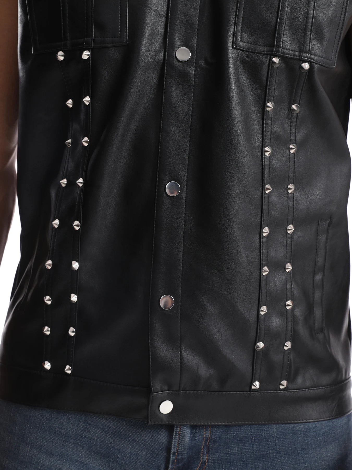 Punk Style Leather Vest