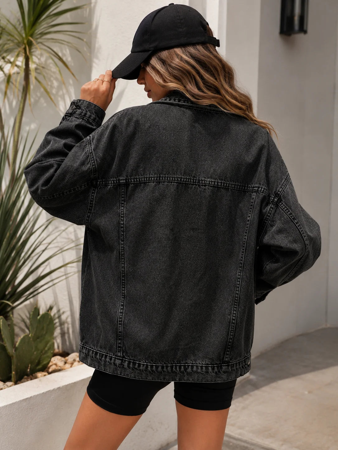 Women’s Loose Fit Drop Shoulder Denim Jacket
