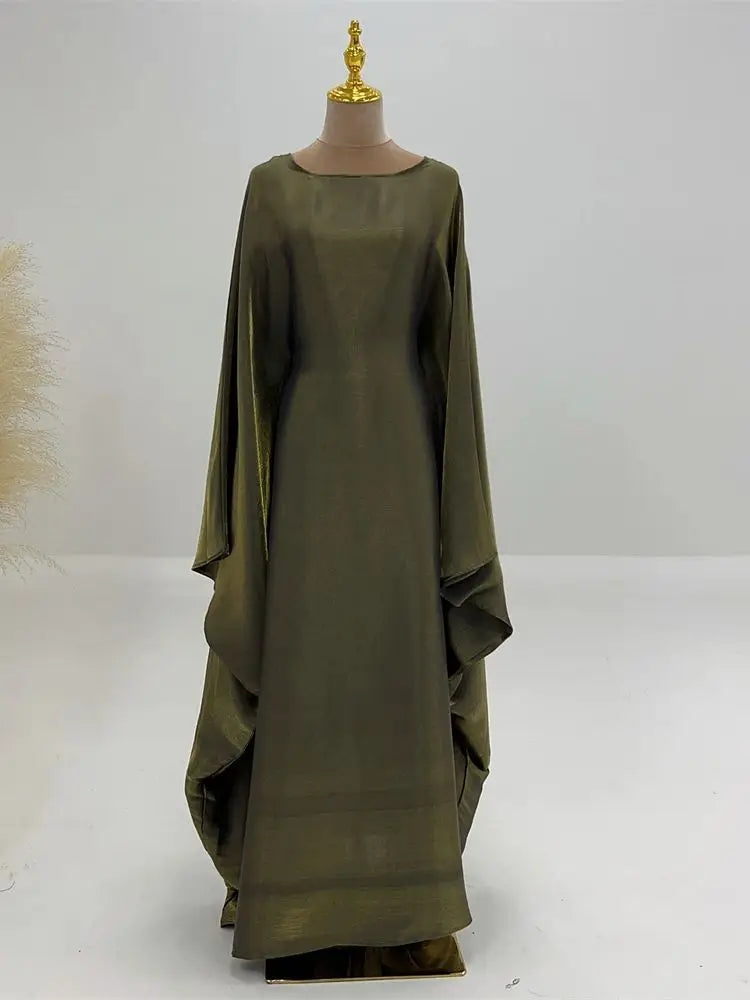 Women’s Summer Satin Butterfly Abaya Dress