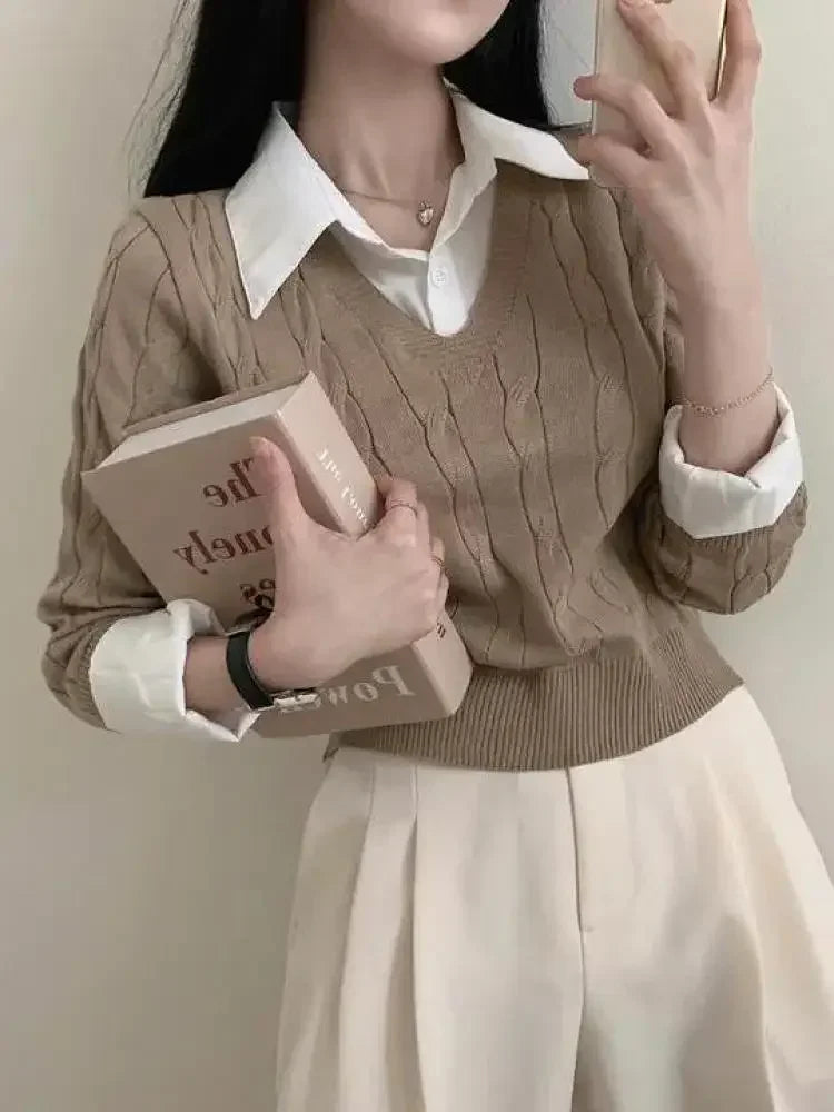 Winter V-Neck Sweater Women