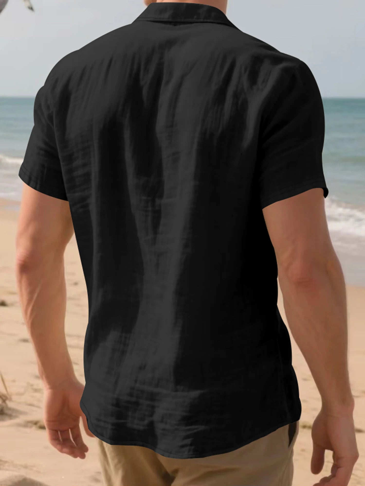 Men's Linen Button Shirt