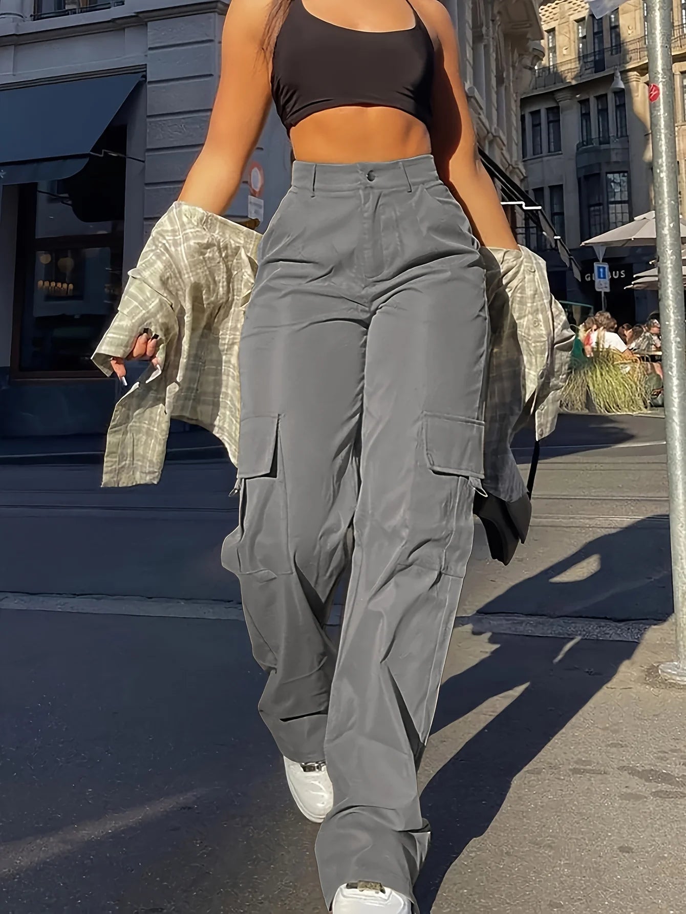 Wide-Leg Cargo Pants